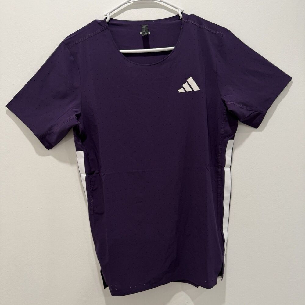adidas Adizero Men's Running Tee Pro T-Shirt Size Small Aurora Plum JV7171
